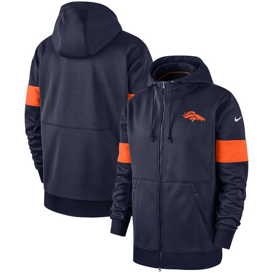 Denver Broncos Nike Sideline Performance Full Zip Hoodie Navy,We sell and wholesale Denver Broncos Nike Sideline Performance Full Zip Hoodie Navy on line form chian!